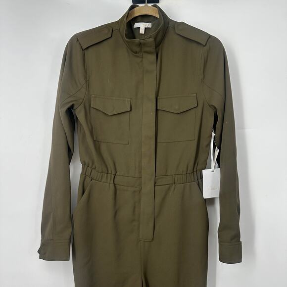 NWT Anthropologie Harlyn jumpsuit size XS army green military flight suit - Picture 4 of 15